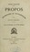 Cover of: Propos littéraires et pittoresques de Jean de La Martrille