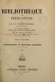 Cover of: La bibliothèque des prédicateurs by Vincent Houdry