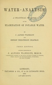 Cover of: Water-analysis: a practical treatise on the examination of potable water