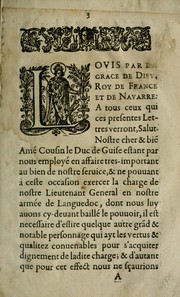 Cover of: Commission du Roy à Monsieur le Mareschal de Themines: pour commǎder son armee de Languedoc