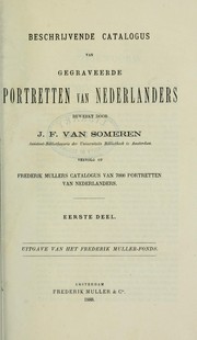 Cover of: Beschrijvende catalogus van gegraveerde portretten van Nederlanders, bewerkt door J.F. van Someren by Jan Frederik van Someren