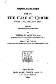 Cover of: ... Pope's The Iliad of Homer, book I, VI, XXII, and XXIV.