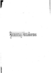 Cover of: Juristas philosophos