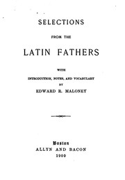 Cover of: Selections from the Latin fathers by Edward Raymond Maloney