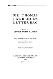Cover of: Sir Thomas Lawrence's letter-bag