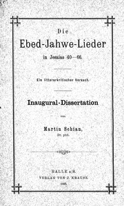 Cover of: Die Ebed-Jahwe-lieder in Jes. 40-66