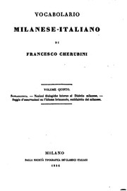 Cover of: Vocabolario milanese-italiano by Francesco Cherubini