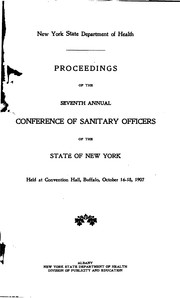 Cover of: Proceedings of the Annual Conference of the Sanitary Officers of the State ...