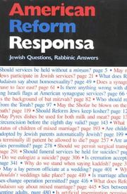 Cover of: American Reform Responsa: Collected Responsa of the Central Conference of American Rabbis, 1889-1983