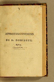 Cover of: Approvisionnemens de St. Domingue