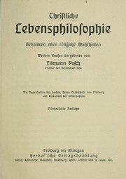 Cover of: Christliche Lebensphilosophie: Gedanken über religiöse Wahrheiten