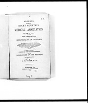 Cover of: Address before the Rocky Mountain Medical Association, June 6, 1877 by Joseph M. Toner, Joseph M. Toner