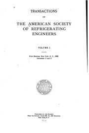Cover of: Transactions of the American Society of Refrigerating Engineers