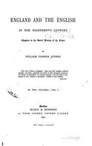 Cover of: England and the English in the eighteenth century: chapters in the social history of the times