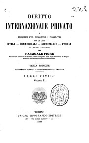 Cover of: Diritto internazionale privato by Pasquale Fiore