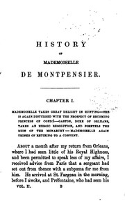 Cover of: Memoirs of Mademoiselle de Montpensier by Montpensier, Anne-Marie-Louise d'Orléans duchesse de