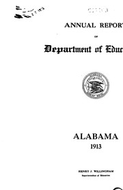 Cover of: Annual Report of the Department of Education of the State of Alabama