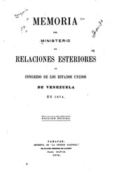 Cover of: Libro amarillo de la República de Venezuela presentado al Congreso Nacional ... by Venezuela. Ministerio de Relaciones Exteriores.