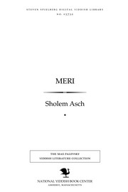 Cover of: Meri by Asch, Sholem