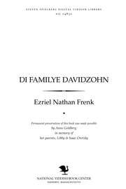 Cover of: Di familye Daṿidzohn: miṭ bilder un faḳsimilyen