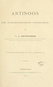 Cover of: Antinoos: eine kunstarchäologische Untersuchung.