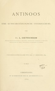 Cover of: Antinoos by Lorentz Henrik Segelcke Dietrichson