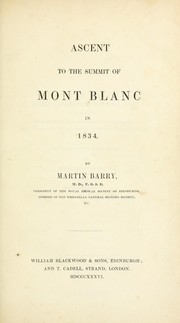 Cover of: Ascent to the summit of Mont Blanc in 1834.