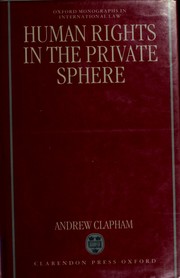 Cover of: Human rights in the private sphere by Andrew Clapham