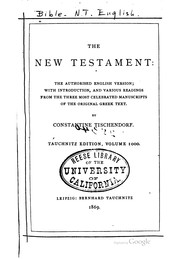 Cover of: The New Testament: the authorized English version