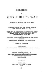 Cover of: Soldiers in King Philip's War: Being a Critical Account of that War, with a Concise History of ...