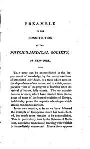 Cover of: Transactions of the Physico-medical Society of New York : vol. 1