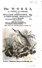 Cover of: The works: in verse and prose, of William Shenstone ... With decorations ...