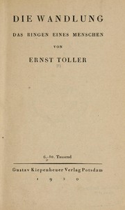 Cover of: Die Wandlung by Ernst Toller