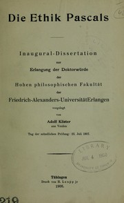 Cover of: Die Ethik Pascals