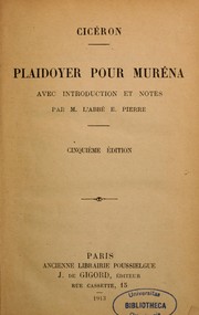 Cover of: Plaidoyer pour Muréna by Cicero