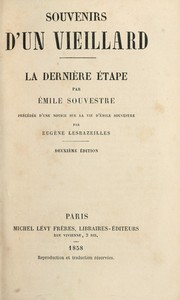 Cover of: Souvenirs d'un vieillard.: La dernière étape
