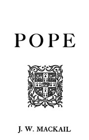 Cover of: Pope by J. W. Mackail