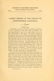 Cover of: Basket designs of the Indians of northwestern California by A. L. Kroeber