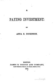 Cover of: A paying investment.