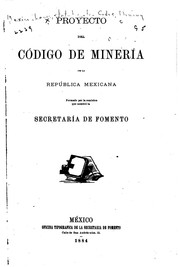 Cover of: Proyecto de Código de Minería de la República Mexicana formado