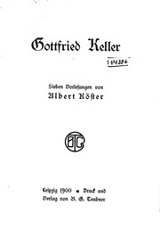 Cover of: Gottfried Keller