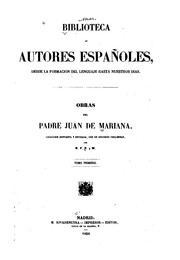 Cover of: Obras del Padre Juan de Mariana