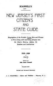 Cover of: Scannell's New Jersey's First Citizens and State Guide: Genealogies and ...