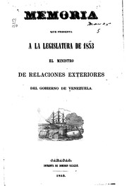 Cover of: Libro amarillo de la República de Venezuela presentado al Congreso Nacional ... by Venezuela. Ministerio de Relaciones Exteriores.