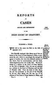 Cover of: Reports of Cases Argued and Determined in the High Court of Chancery During the Time of Lord ... by Great Britain. Court of Chancery., James William Mylne , Great Britain. Court of Chancery., Richard Davis Craig