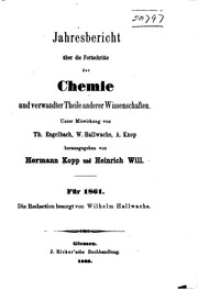 Cover of: Jahresbericht über die Fortschritte der Chemie und Verwandter Teile anderer ...