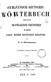 Cover of: Syrjänisch-deutsches Wörterbuch nebst einem wotjakisch-deutschen im Anhange by Ferdinand Johann Wiedemann