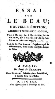 Cover of: Essai sur le beau by Yves Marie André , Guillaume Germain Guyot
