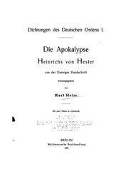 Cover of: Die Apokalypse Heinrichs von Hesler by Heinrich von Hesler