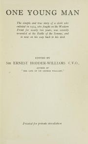 Cover of: One young man by Hodder-Williams, John Ernest Sir